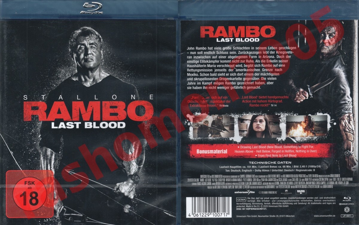 Blu-ray RAMBO V LAST BLOOD UNCUT THEATRICAL 101 MINUTES VERSION