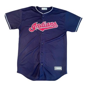MLB Cleveland Indians Francisco Lindor 12 Youth XL Jersey Navy Blue Baseball