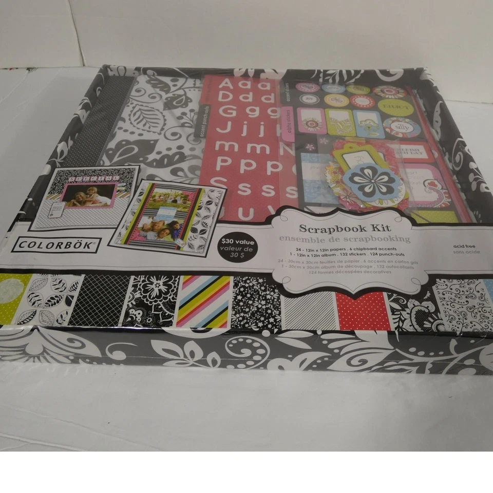 Kit de álbum de recortes Colorbok álbum pegatinas de papel perforadas nuevo en caja  Foto 4 de 4