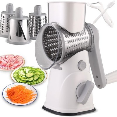 Rotary Cheese Grater Hand Crank, Kitchen Mandolin Vegetable Cheese Shredder w...