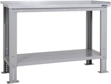 Heavy Duty Height Adjustable Workbench Steel Table 600kg Load Garage Bench Shelf