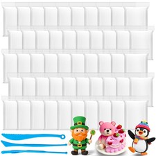 50 Pack White Air Dry Foam Clay,1.3lb Moldable Soft Lightweight Clays with 3 ...