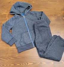 Boys Sz 5 Sonoma Full Zip Sweatsuit Sweatpants Hoodie Jacket Dark Charcoal Gray