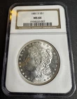 1881 S Morgan Silver Dollar NGC MS66 Blast White