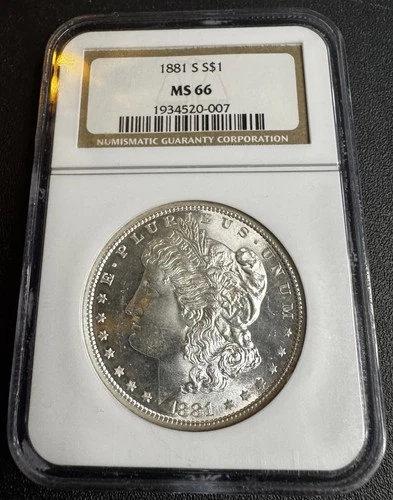 1881 S Morgan Silver Dollar NGC MS66 Blast White