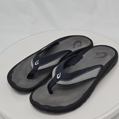 Olukai Ohana Koa Herren 10 Lava Rock grau Flip Flop Synthetik Riemen Slipper Sandalen - Bild 6 von 17