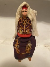 Vintage Handmade 8  Wood Doll Arabic Bedouin Eastern Europe Middle East