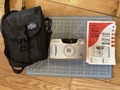 Canon Sure Shot Prima Zoom 76 Point & Shoot 35mm Film Camera w/ Manual, Case