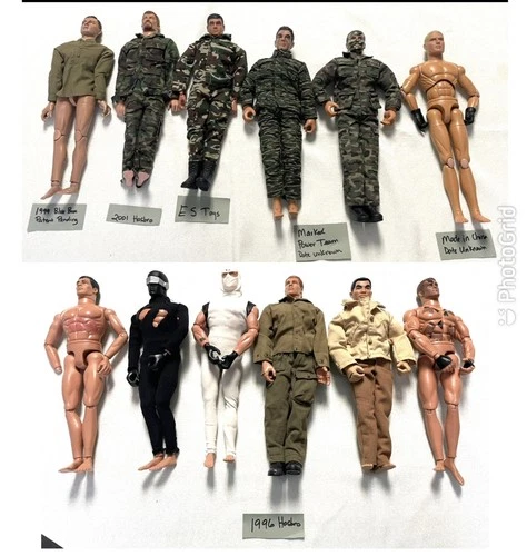 LOT OF 12 Vintage 1996 GI Joe & Later Figures 12" Some with Clothing