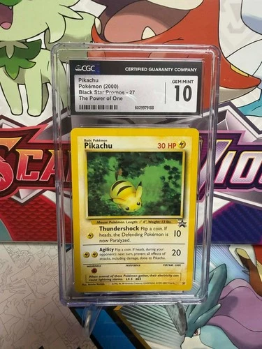 CGC 10 Pikachu 27 Black Star Promo - The Power of One - Pokemon TCG - SHIPS FAST