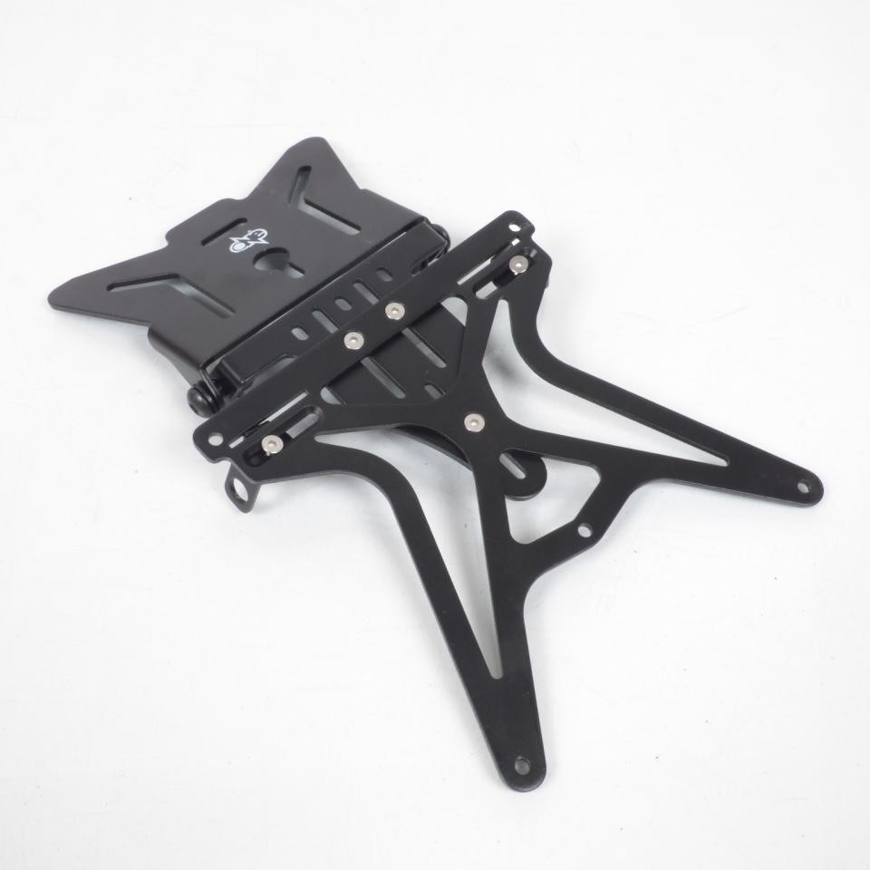 Support de plaque d'immatriculation One réglable en aluminium noir pour moto