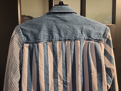 Vintage -Nuovo County Seat Blue Striped Long Sleeve Button Down Shirt Size M - Picture 6 of 7