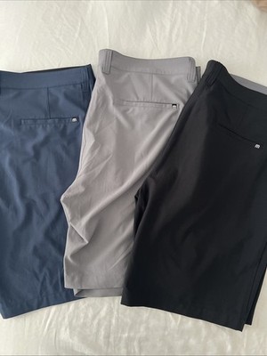 TRAVIS MATHEW Mens 38 Gray Black Navy Golf Shorts Stretch Performance EUC