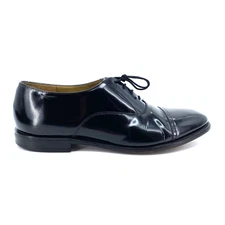 Mens 10 M Johnston & Murphy Stockton Oxfords Dress Shoes Black Leather Cap Toe