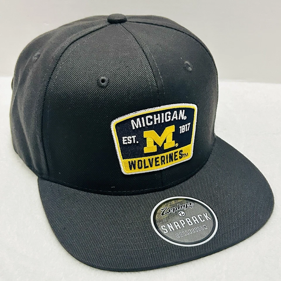 Zephyr Michigan Wolverines Switchback Snapback Hat Cap Adjustable Gray NCAA - Image 3 of 4