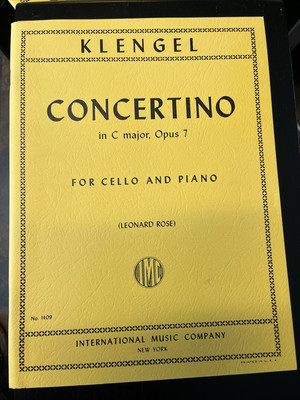 Concertino in C Major, op. 7 for cello and piano; Julius Klengel (International
