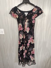 Women  s Dark Floral Maxi Dress Sz 12 Vintage Y2K 90s Fairy Whimsigoth