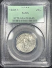 1929-S Standing Liberty Quarter 25c PCGS AU55 OGH Old Green Holder Lusterous