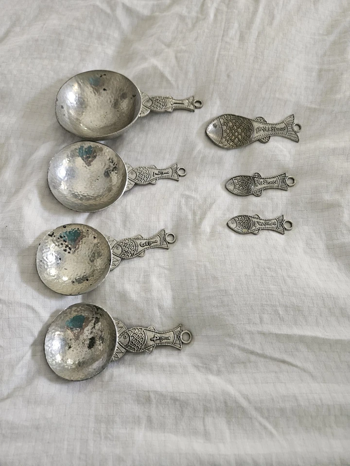 🐟✨ Crosby & Taylor Pewter Fish Measuring Cups & Spoons Set – Coastal Charm! 🌊 - Image 2 of 4