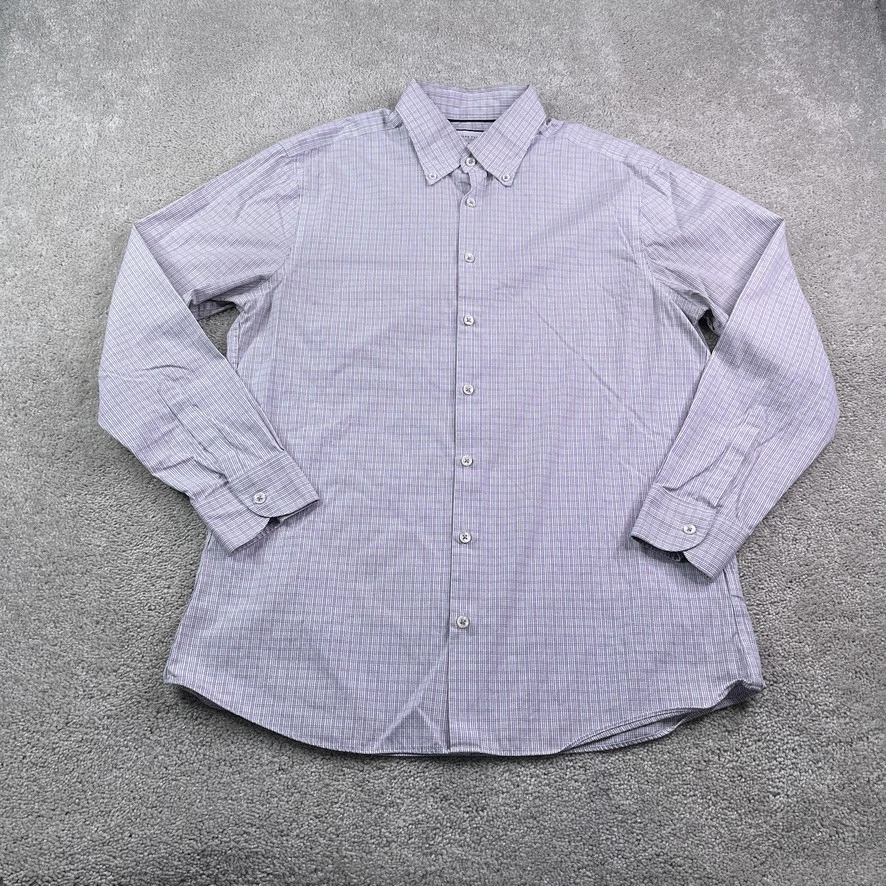 Camisa Charles Tyrwhitt Para Hombre 16.5-34 Azul Rojo Micro Cuadros Calce Extra Ajustado Sin Planchar Foto 2 de 4