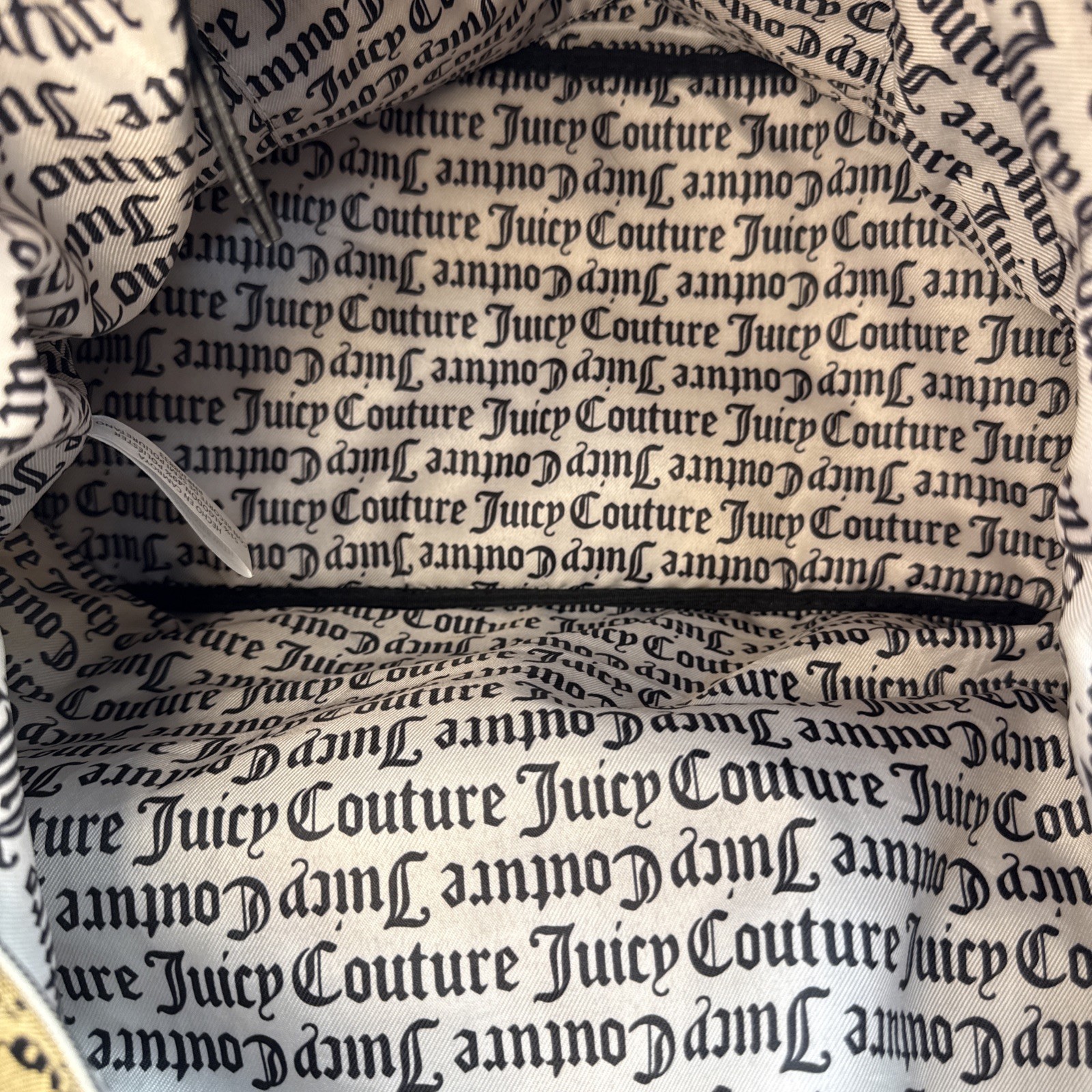 Juicy Couture Black Label Weekender Gothic Script  Duffle Bag Black/Cream READ image 8