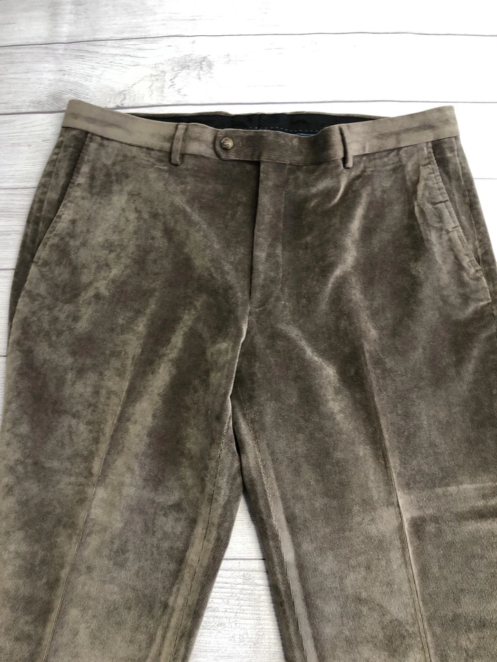 Joseph & Feiss Pantalones de Pana Para Hombre 42x29 Marrón Elastizado Frente Plano Vestido Foto 2 de 4