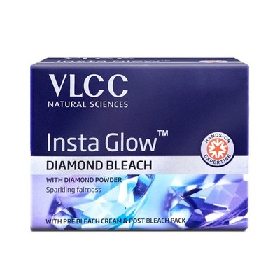 VLCC Diamond Bleach 60g | Sparkling Fairness | Dark Spot & Facial Hair Reducer