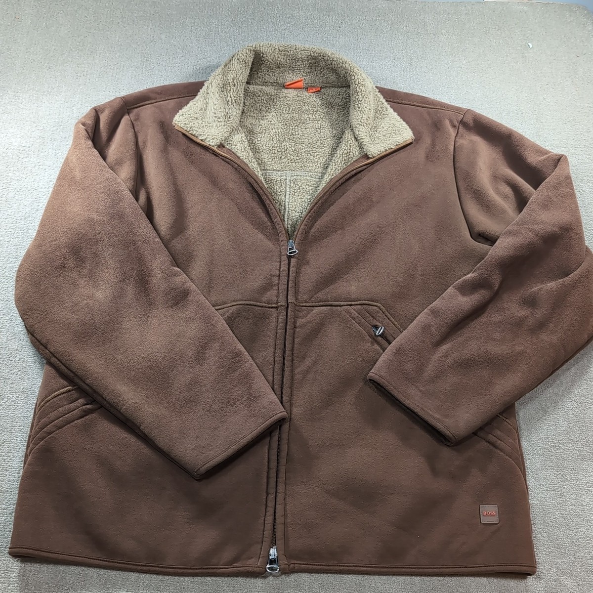 HUGO BOSS ブラウン ウールブルゾン BOSS Hugo Boss Fleece Lined Jacket Brown XL Slovenia District 1/8
