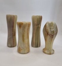 Vintage Onyx Lamp Parts Bundle Of 4 Columns Approx Height 10 CM