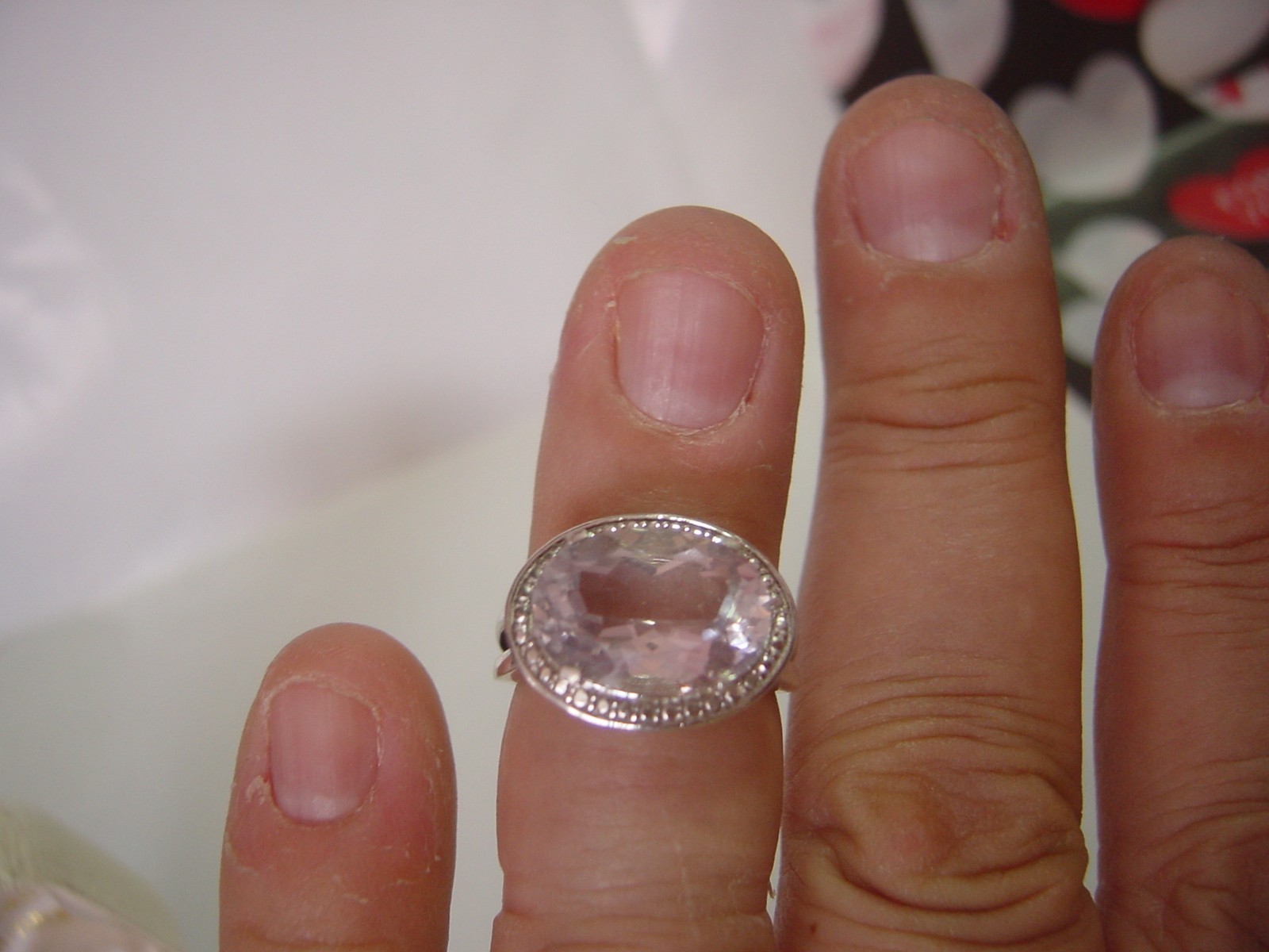 VINTAGE  SOLID SILVER LARGE SUPERB PALE VIOLET AM… - image 6