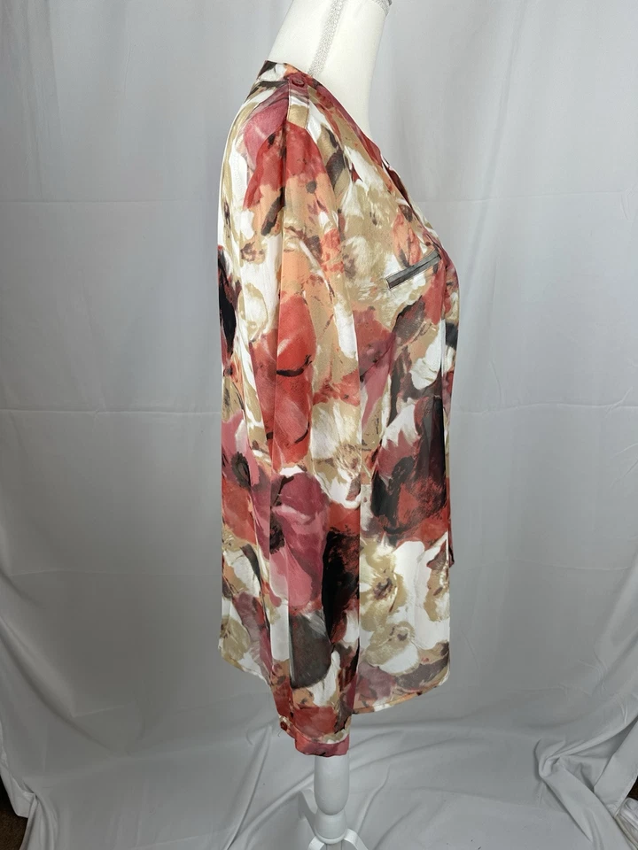 Blusa East 5th Semi Transparente Floral de Gasa Talla XL Foto 4 de 4