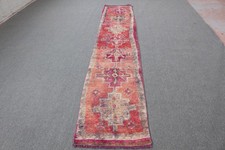 2,1x11,5 ft Vintage Rug, Herki Rug, Red Moroc...