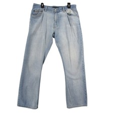 Calvin Klein Jeans Mens 36x29 Light Wash Straight Leg Denim Blue Faded Casual