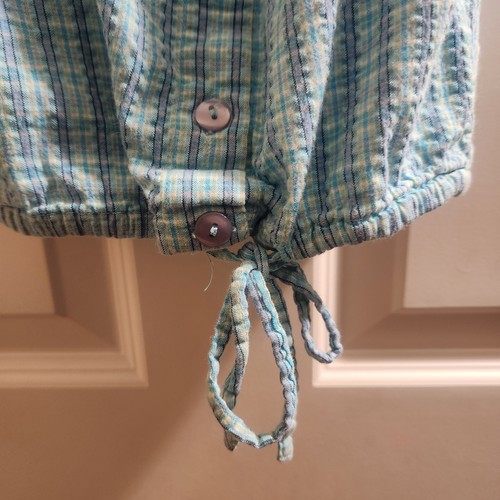 The Children's Place Top Girls Blue White Checkered Button Up Collar Shirt 6X/7 - Picture 2 of 6