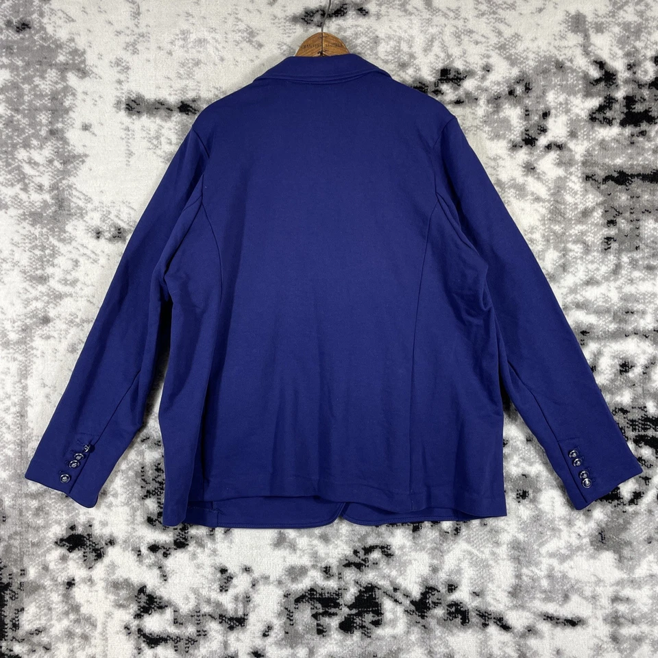 Susan Graver Weekend Sweater Blazer Womens Size Extra Large Blue Pockets - Image 2 of 4