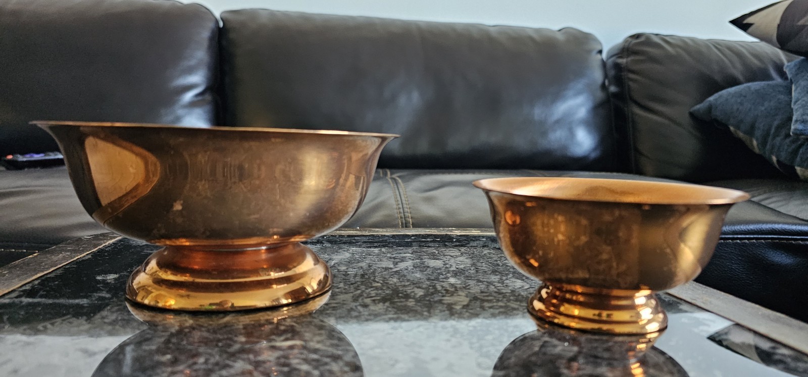 LOT of Vintage CopperCraft Guild Pedestal Copper Bowls 7