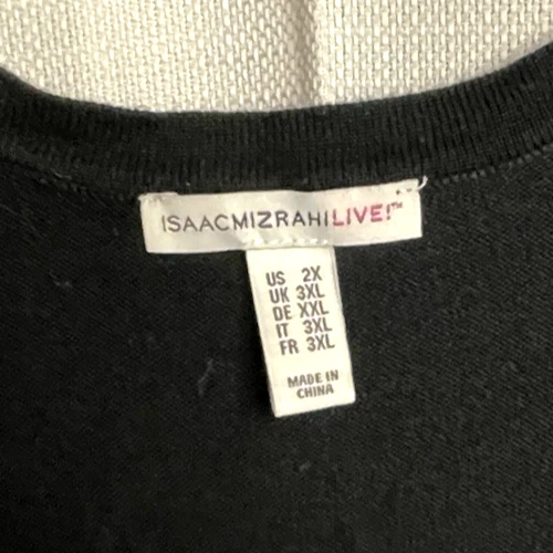 Isaac Mizrahi Live! V-neck Peplum 3/4 Sleeve Cardigan Size 2X Black B*H - Image 4 of 4