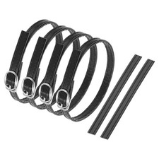 2 Pair Replacement Ankle Strap for Heels Leather Shoe Band Matte Black