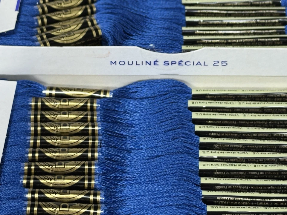 ✅DMC 25 EMBROIDERY FLOSS ✅MOULINE ✅FRANCE ✅100% COTTON ✅#3842 ✅ 4 Boxes ✅ Blue - Image 2 of 4
