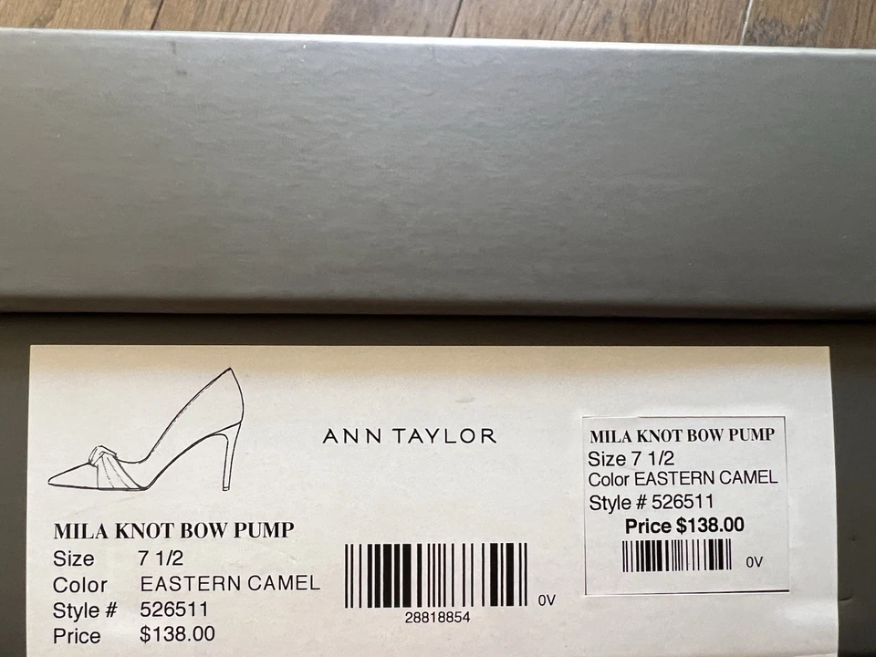 Bomba de mujer Ann Taylor Mila Knot Bow Eastern Camel 7,5 Foto 2 de 4