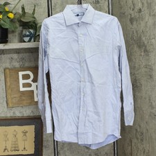 Tommy Hilfiger Mens Ithica Button Up Cotton Dress Shirt Light Blue L 16 32-33