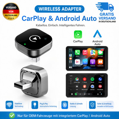 2in1 Wireless Carplay Adapter Android Auto Adapter Auto Connect Box,Plug & Play