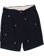 J. CREW Mens Graphic Chino Shorts W31 Medium Navy Blue Spotted Cotton CK07