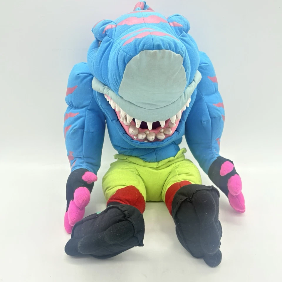 Street Sharks Puppet Streex Blade Plush Stuffed Animal Vintage Large Mattel 1995 - Image 3 of 4