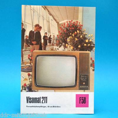 TV Desk Receiver Visomat 211 German Democratic Republic 1975 61 Tube | Brochure Advertising Dewag F58