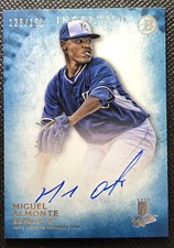 2015 BOWMAN INCEPTION MIGUEL ALMONTE PROSPECT AUTO BLUE PARALLEL /150 SP ROYALS