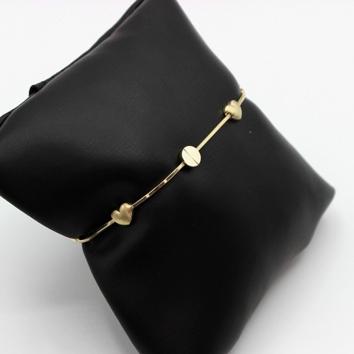 SOLID GOLD 7" BRACELET HEART XO 3.4G DIAMOND CUT LINK LADIES PAVE CUBAN REAL! - 第 12/24 張圖片