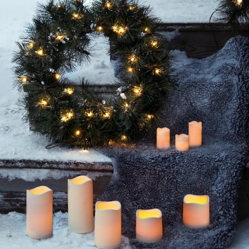 Star Trading Kerze Paul, Stumpenkerze, Beige, LED, Timer, Gelb, Außenbereich, 7, - Bild 3 von 4