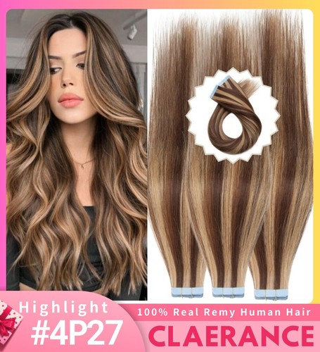 Wavy Curly Hair Extensions Tape In Remy Virgin Human Hair Full Head Skin Weft US - Picture 63 of 74