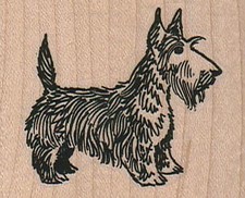 Scotty Dog Rubber Stamp 2 1/4 x 1 3/4", Cute Dog, Dog Stamp, Scotty Dog Stamp